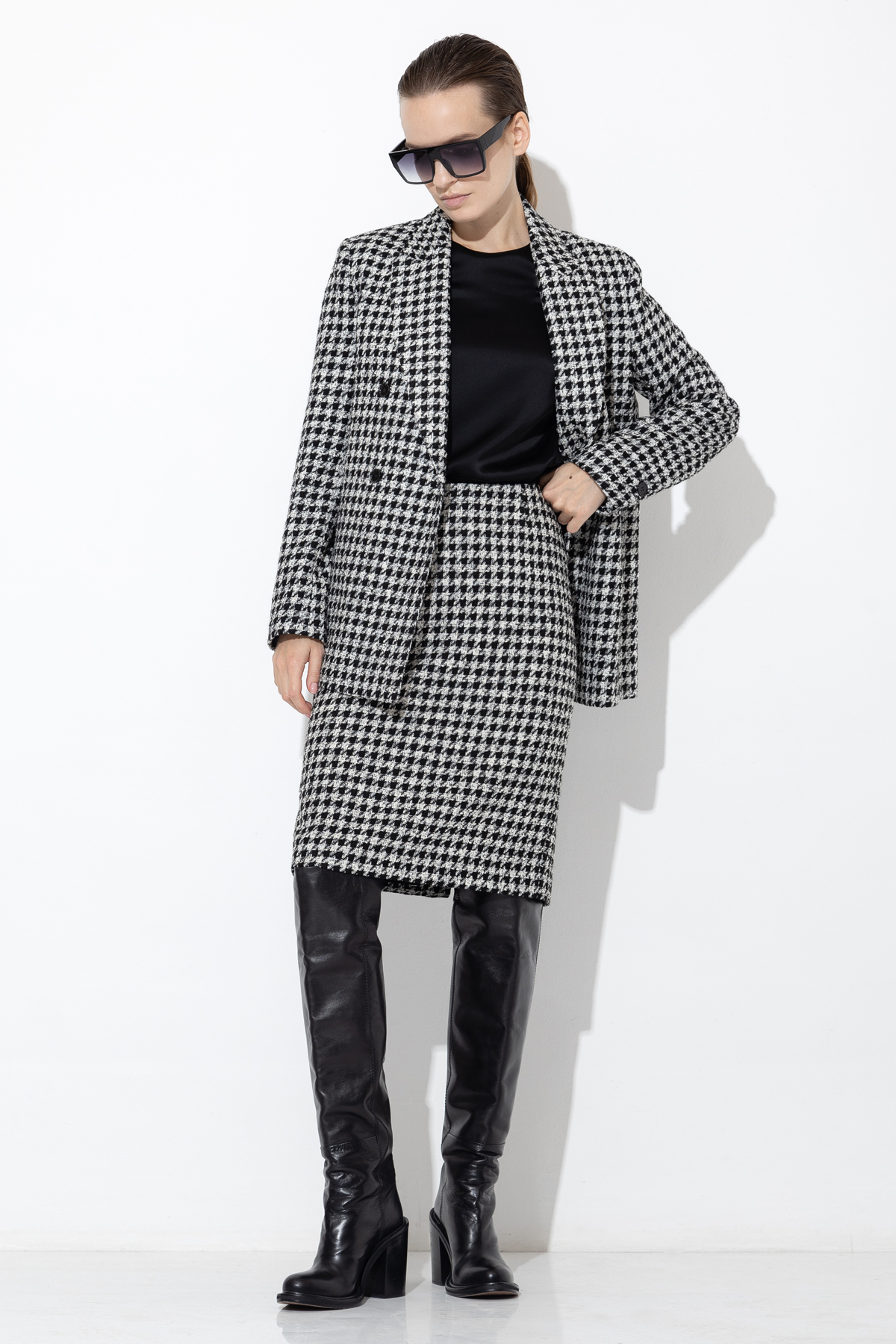 Юбка в гусиную лапку