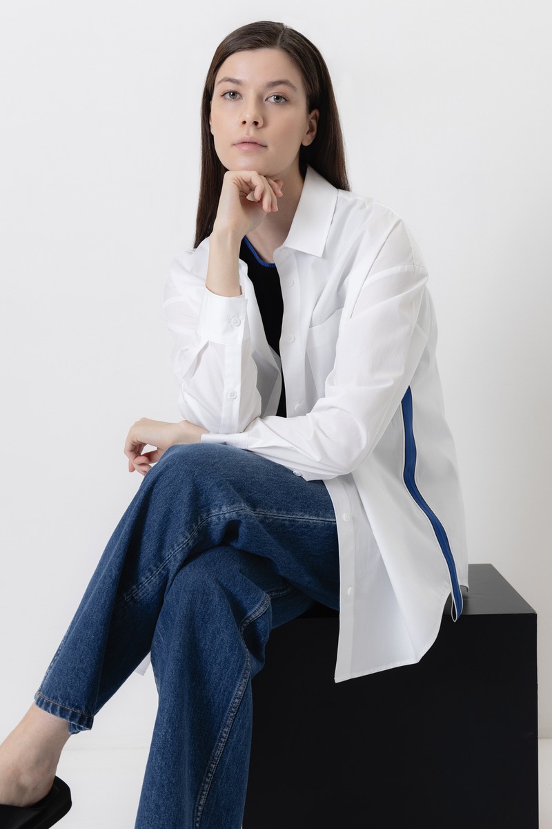 Рубашка с контрастной тесьмой